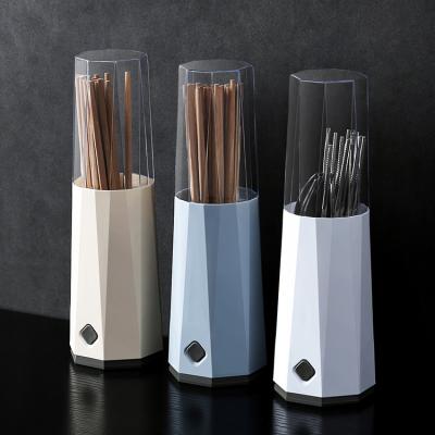 China Viable Cylindrical Lined Design Tableware Knife Fork Spoons Chopstick Holder With Lids for sale