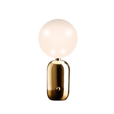 China Nordic modern postmodern hotel desk glass ball metal indoor decorative table lamp light for sale