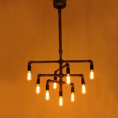 China Unique New Products Vintage Art Pipe Modern Industrial Lamps Bar Water Pipe Decorative Pendant Light for sale