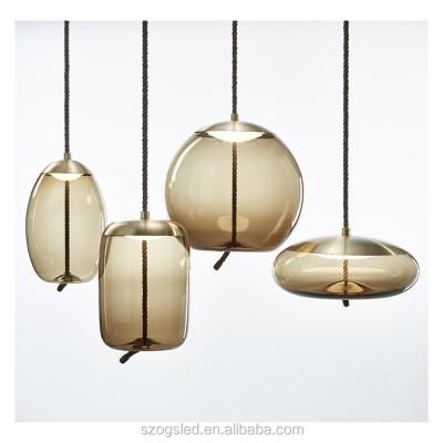 China Industrial Modern Creative Glass Ball Glass Ceiling Lamp Light Fixture Amber Lighting for sale