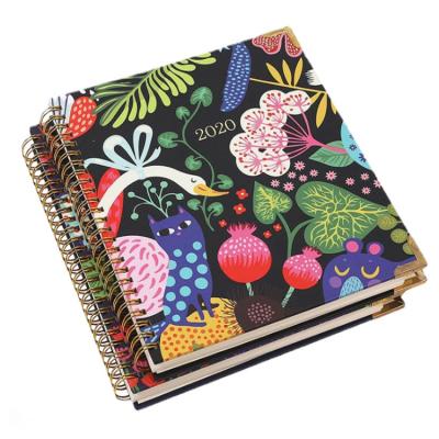 China Custom 2022 Retro Hardcover China Factory Custom 2022 Spiral B5 Floral Bronzing Spiral Notebook and Planner Notebook for sale