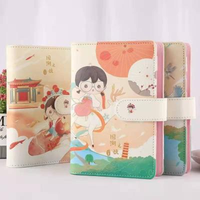 China China Factory Gift School Diary A5 A6 Custom Wholesale Cute Magnetic Loop Magnetic Diary Loose Leaf Notebooks For Students for sale