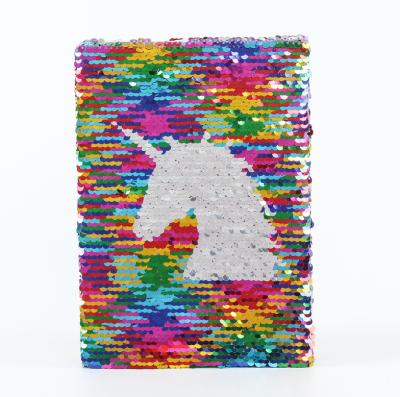 China 2022 new hardcover book gift diary girl magazine double-sided sequined notebook for sale