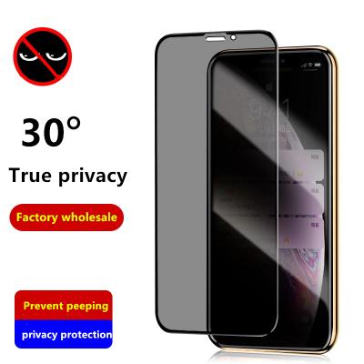 China Mobile phone suitable for iphone 12pro privacy screen protector iphone X/11 full cover privacy tempered glass factory wholesale for sale