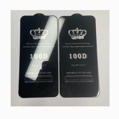 China 2021 big arc suitable for iphone 13 screen film 9H mobile phone tempered glass protective film wholesale full screen for sale