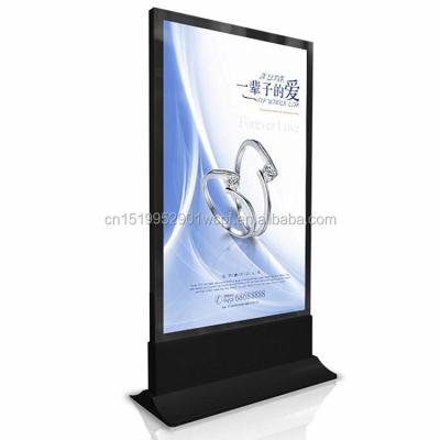 China Double sides movable standing LED display lightBox customized, floor stand advertising poster frame, antique floor standing photo frame for advertising display for sale