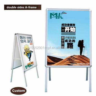 China Adjustable Telescopic Aluminum Frame Display Stand Sign Board Poster Board Double Size Stand A Sides Panel For Advertise Display for sale