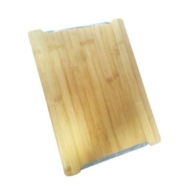 China Viable Custom Natural Kitchen Bamboo Wooden Cutting Board with 2 Stainless Trays for sale