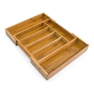 China Silverware Organizer / Viable Expandable Tray & Cutlery Organizer Bamboo Kitchen Drawer Utensil Organizer for sale