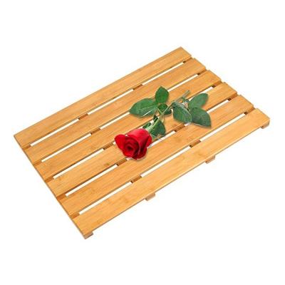 China Bamboo Shower Mat Bathtubs Floor Mat Wooden Non-Slip Shower Mat Spa Viable for Bathroom for sale