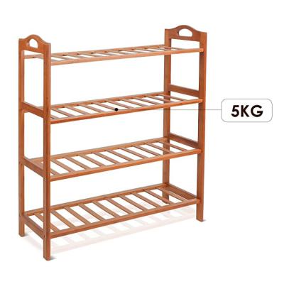 China Dismantled 4-Tier Bamboo Rack, Entryway Shoe Storage Organizer, 100% Natural Bamboo Shoe Shelf for sale