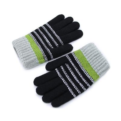 China Keep Fashion Warm Single Layer Outdoor Magic Stripe Stripe Gloves Children Neutral Winter Knitted Warm Gloves Winter Gloves for sale