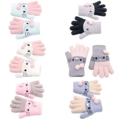 China Keep Pattern Full Finger Soft Warm Cute Kid Baby Hand Gloves for Boys Girls Boys Baby Winter Gloves Cute Baby Cat Gloves for sale