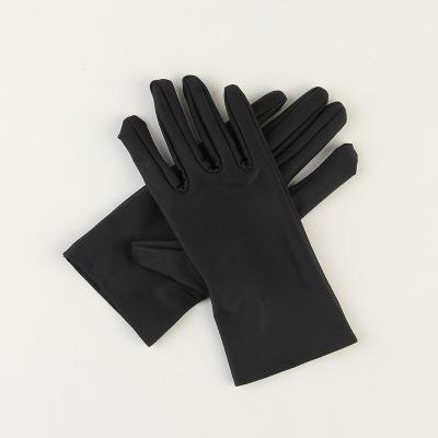 China Washable Boutique Solid Color High Elastic Sunscreen Sweat Absorbing Acrylic Cloth Gloves Women Gloves for sale