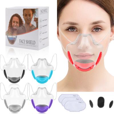 China Washable and Reusable Plastic Anti Fog Face Mask Lip Tongue Face Mask Sanitary Transparent Protective Masks for sale