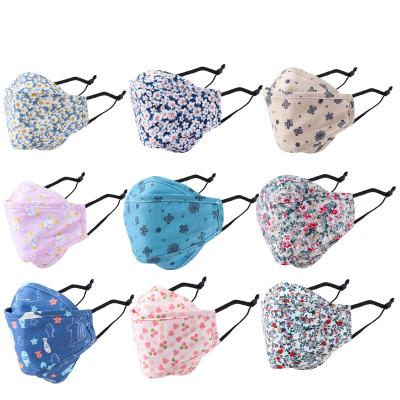 China Adult Skin Friendly Willow Leaf Cotton Mask Flower Face Masks Washable And Reusable With Nose Clip Face Mask Instock 3d Floral Face Mask for sale