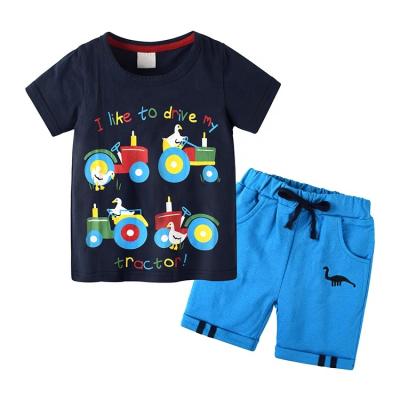 China 2021 Summer Boys Set Shorts Set Casual Clothing Set Sweat Shorts for sale