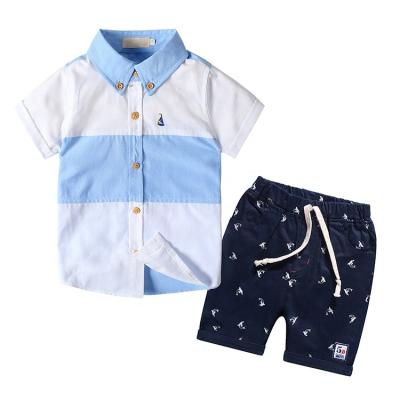 China Wholesale Smart Casual Smart Kids Wears Baby Boy Terno Shirt Shorts Pants Two Piece Kid Clothing Sets Summer Clothes For Kids 2 Years Old for sale