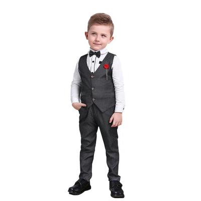 China Wholesale Kids Clothing Black Formal Dress Suits For Child 2-7 Tuxedo Spring Autumn Boys' Outfits Vest Pants 3 Piece Dress Sets for sale