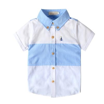 China Breathable Kids Wear 2021 Kids Summer Clothing 1-7 Years Fashion Cotton Tops Wholesale Short Sleeve Boys Shirts for sale