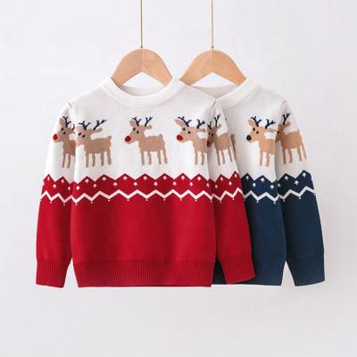 China Keep Warm 2021 Autumn Winter Clothing Children Use Unisex Sweaters Girls Autumn Kids Clothes Christmas Sweater Elk Pattern Wholesale Boy for sale