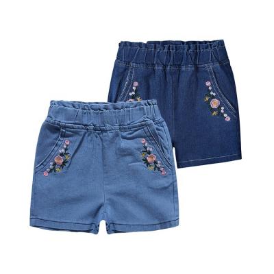 China Breathable Ready To Ship Clothing Kids Clothes For Girls Children's Sportswear Denim Short Pants Set Jean Shorts Blue for sale