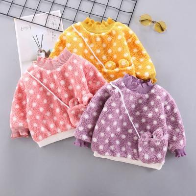 China Keep Warm Kids Knitted Clothes 2021 Kids Clothing For 1-4 Year Old Baby Sweater Fleece Jumper With Pocket Girl's Sweater for sale