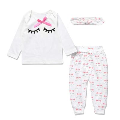 China Casual Wholesale 100% Cotton Long Sleeve Shirt Pants Yilaku Toddler Girl Pajamas Sets Two Piece Nightgowns Babies Sleepwear for sale