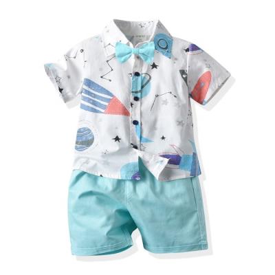 China Casual short sleeve clothes for children and babies cotton clothing two pieces of summer casual clothing suit boy outfits sets for sale