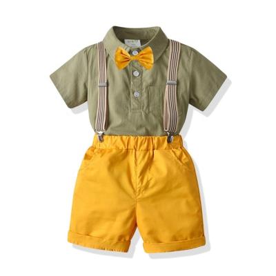 China Casual Children's Single Shirt And Shorts Two Piece Clothes 5 Year Old Baby Boy Suits Custom Made Kids Fashion Clothes Sets for sale