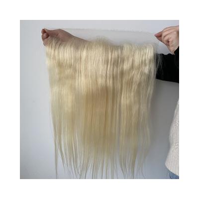 China 100%Human Hair Wholesale Beauty 12A 613 Hot Straight Blonde Color 13x4 Hd Lace Headband for sale