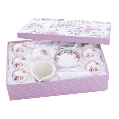 China Sustainable New Products Porcelain Bone China Coffee Cup And Saucer Sets Ceramic Arabic for sale