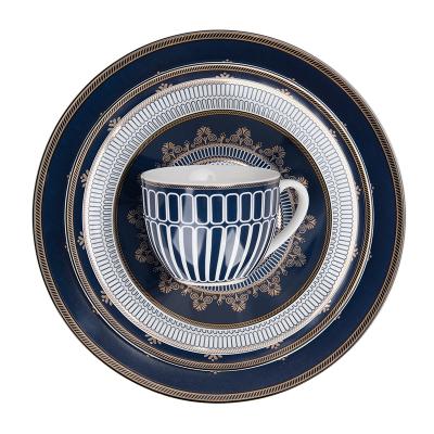 China Best Price Wheat Straw Wholesale 6 Users Disposable Dinnerware Porcelain Dish Set Dinnerware Set Gold for sale