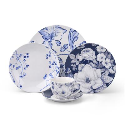 China Viable Chaozhou blue porcelain factory wholesale modern design tableware dinner table set for sale