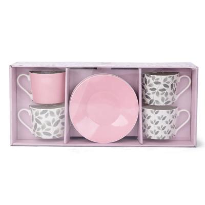 China Sustainable Gift Box Packaging Set Of 4 Espresso Cups Coffee Cup And Saucer Set for sale