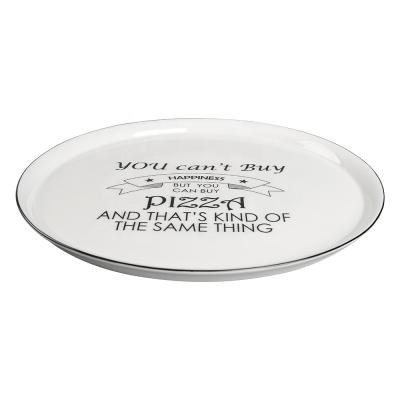 China Viable custom design logo 12 inch round ceramic pizza pan china pizza pan ceramic dish dishes wholesale for sale