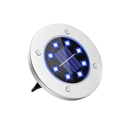 China Outdoor Automatic Garden Stainless Steel RBG 7 Colors Changing Waterproof Solar Lamp 12 Led Solar Landscape Lawn Light for sale