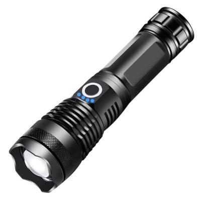 China Durable/High Power/Long Range XHP50 Long Range Hand Torch Aluminums USB P70 Zoom Flashlight Strong Light Strong LED Emergency Rechargeable Light for sale