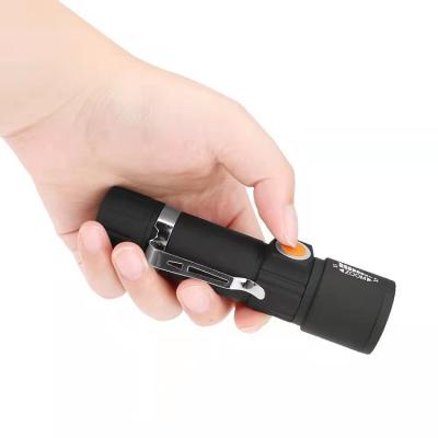 China Hot Selling Rechargeable Portable Led Mini Flashlight Adjustable Focus Aluminum Alloy USB Torch Light Handheld for sale