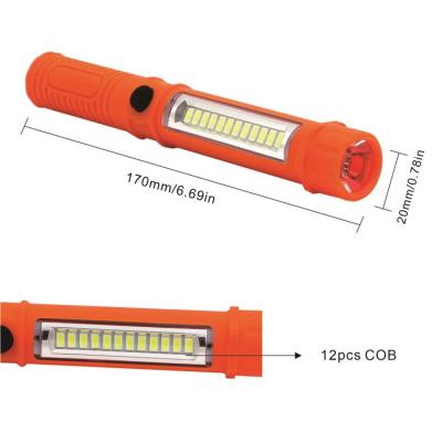 China COB working light+ portable mini flashlight COB working light with base megnetic outdoor rechargeable work lamp COB rechargeable slim folding camping led flashlight for sale