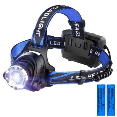 China Convenient Rechargeable LED Headlight Zoomable Head Lamps Waterproof Hand Free Torch Light Headlamp for sale