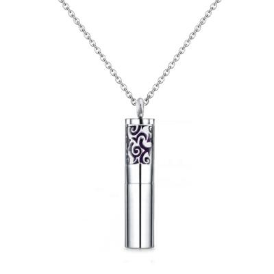 China Environmental Friendly 1Set 316L Stainless Steel Essential Oil Perfume Diffuser Pendant Bottle Necklace Pendant With Chain for sale