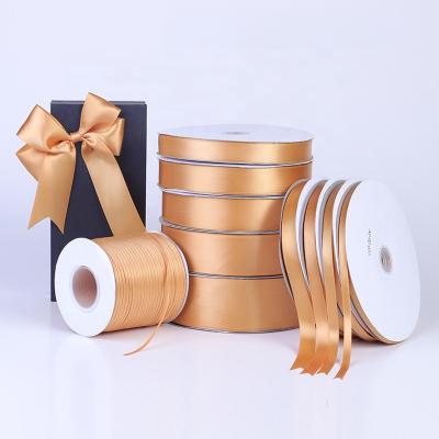 China Viable Wholesale Handmade Colorful 100% Single Face Polyester Satin Ribbon For All Kind Of Occasion for sale