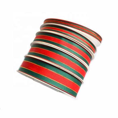 China Glitter Red And Green Color Ready To Ship In Christmas Multi Stock Red Glitter Green Gift Fancy Size Ribbons Roll for sale