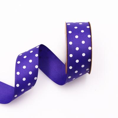 China Gift Ribbon DIY Grosgrain Ribbon Bronzing Polka Dot Thread Printing Ribbon Customized Ribbon for Daily Decoration for sale