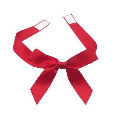 China Wholesale Red Satin Ribbon Bow Christmas Ribbon Wrapping Bow for sale