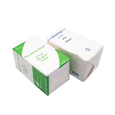 China Hot Selling Medical Consumables Comfortable Sterile 2x2 4x4 4 Ply Nonwoven Gauze Pads for sale