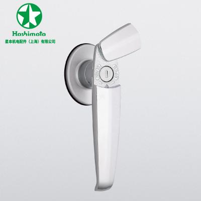 China Box L type waterproof door handle lock, silver coating, zinc alloy cabinet lock, transformer ABS-901~903 for sale