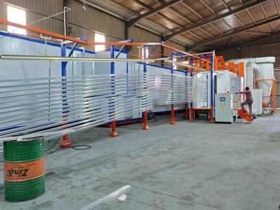 China Own Powder Supply Center  Powder Recycle Rate 95% Horizontal Powder Coating Line With Standard Surface Area for sale