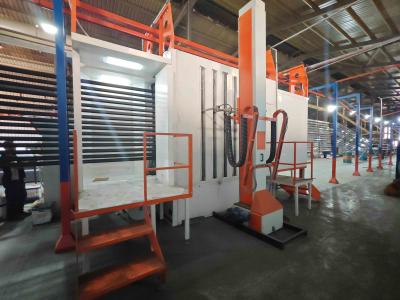 China Curing Oven Stabel Temperature 200 Degree Full-automatic Horizontal Powder Coating Line With Standard Surface Area 400m2/T for sale